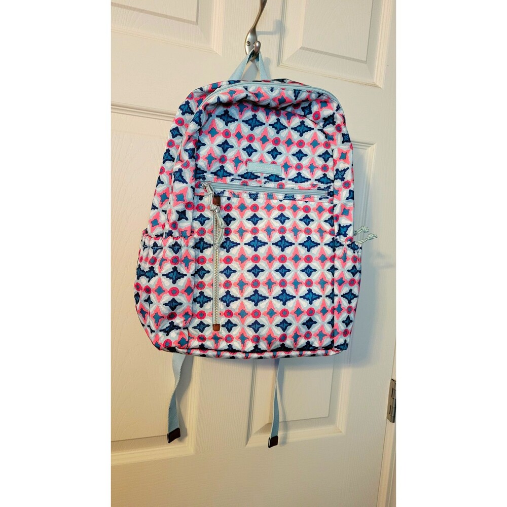 Vera Bradley Lighten Up Study Hall Backpack Water Geometric Travel School Bag